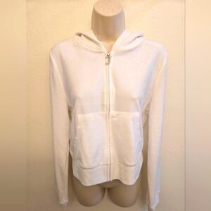 NWT Juicy Couture Ladies Cropped Velour Long Sleeve Hoodie